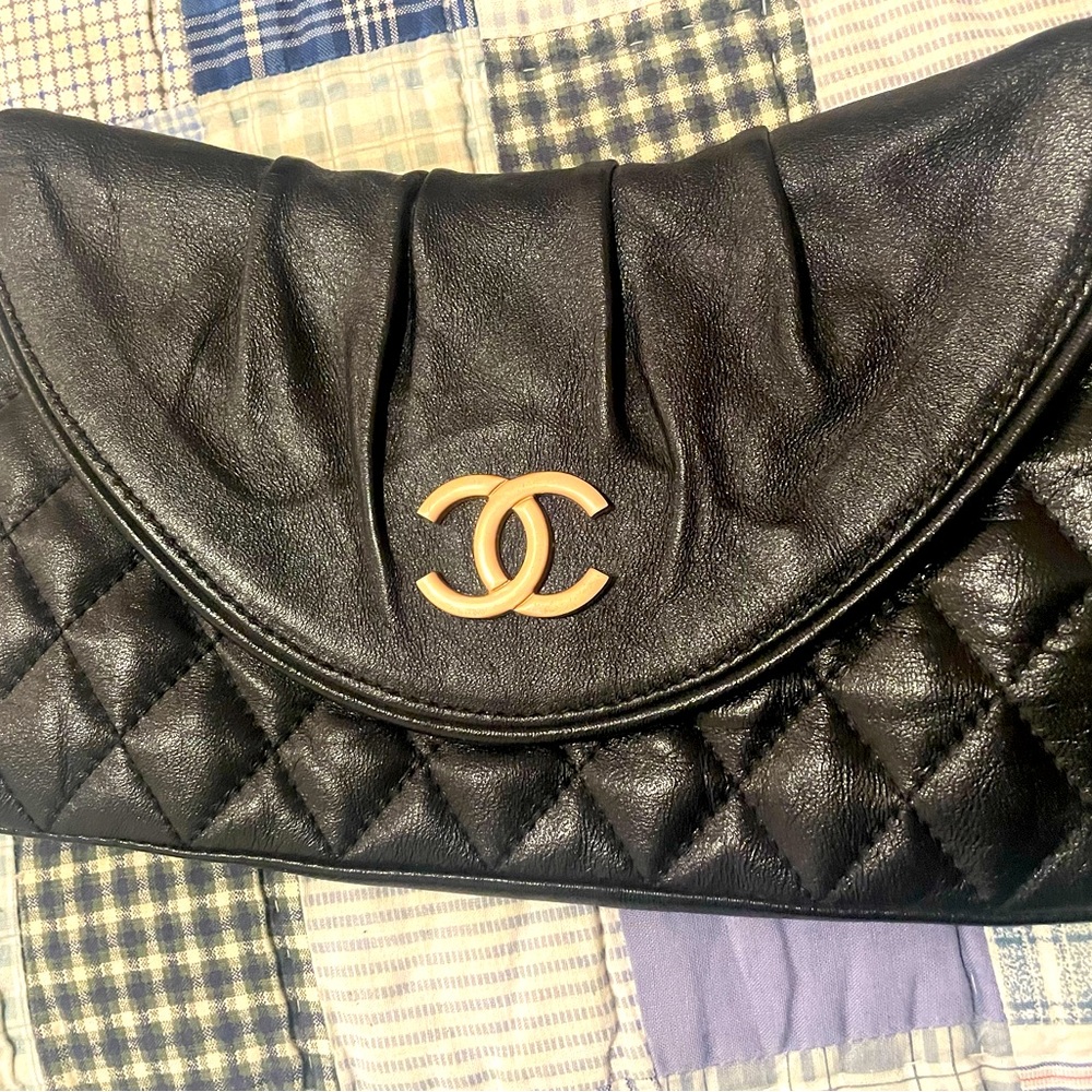 Black Chanel clutch purse